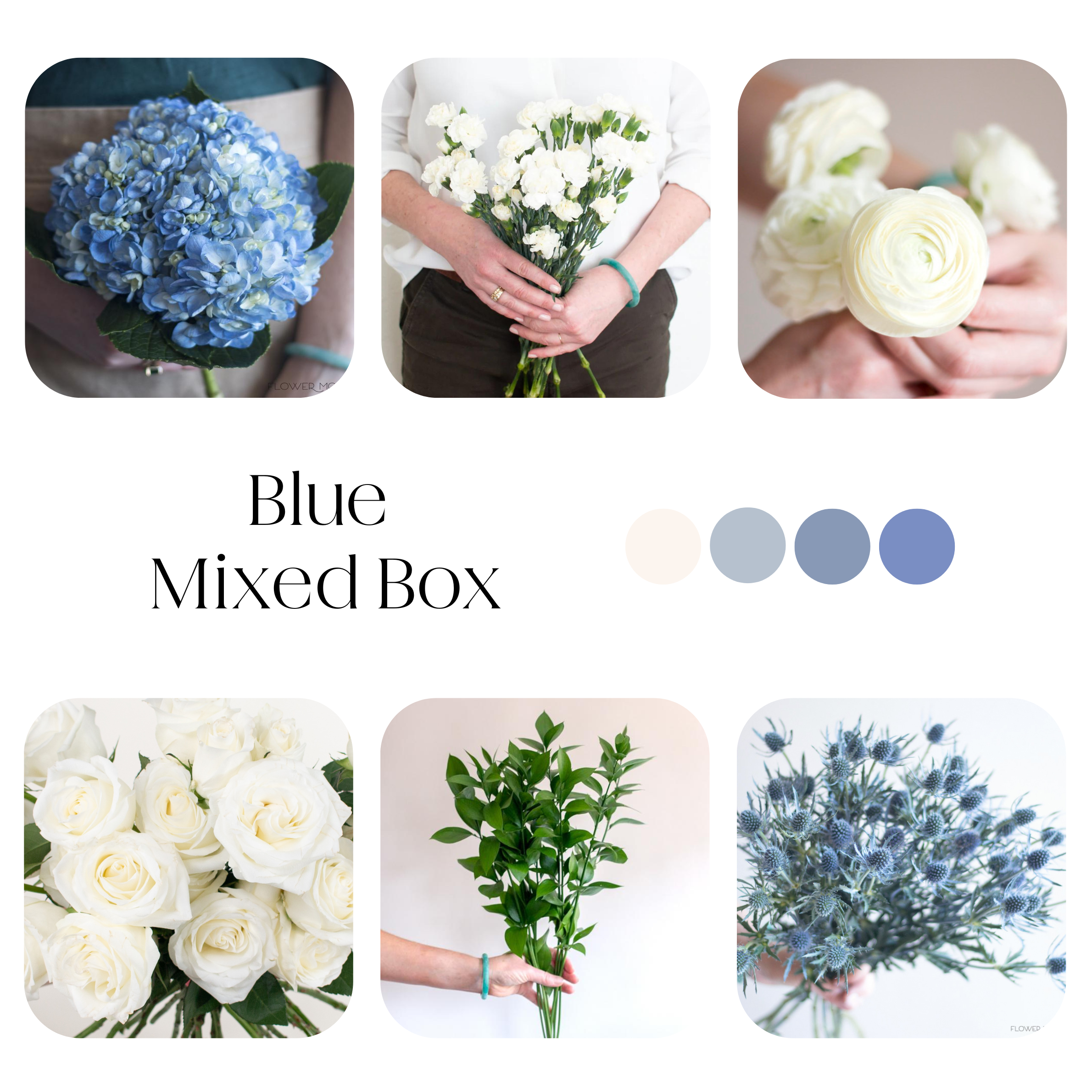 blue mixed diy flower kit