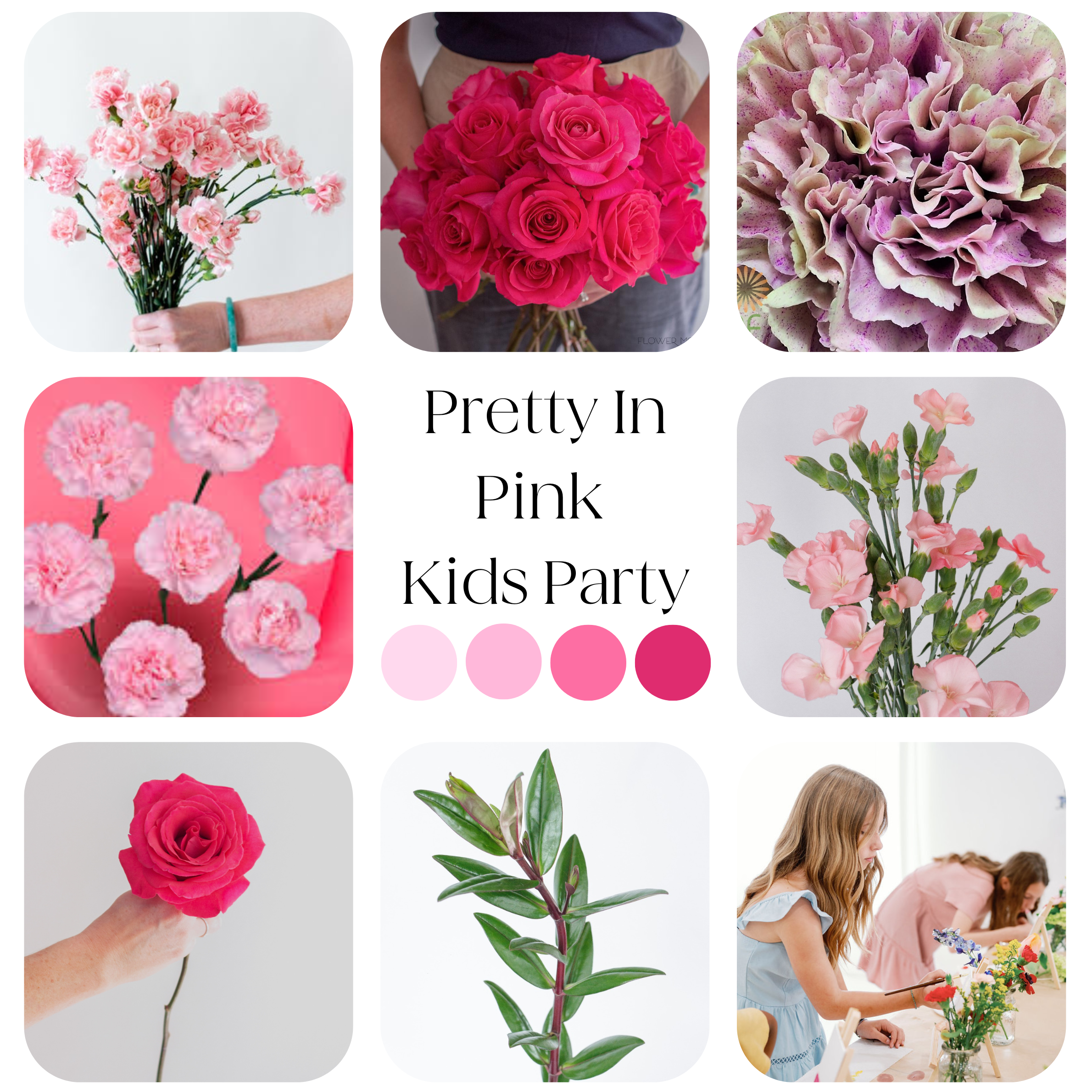 pretty in pink kids flower party kit