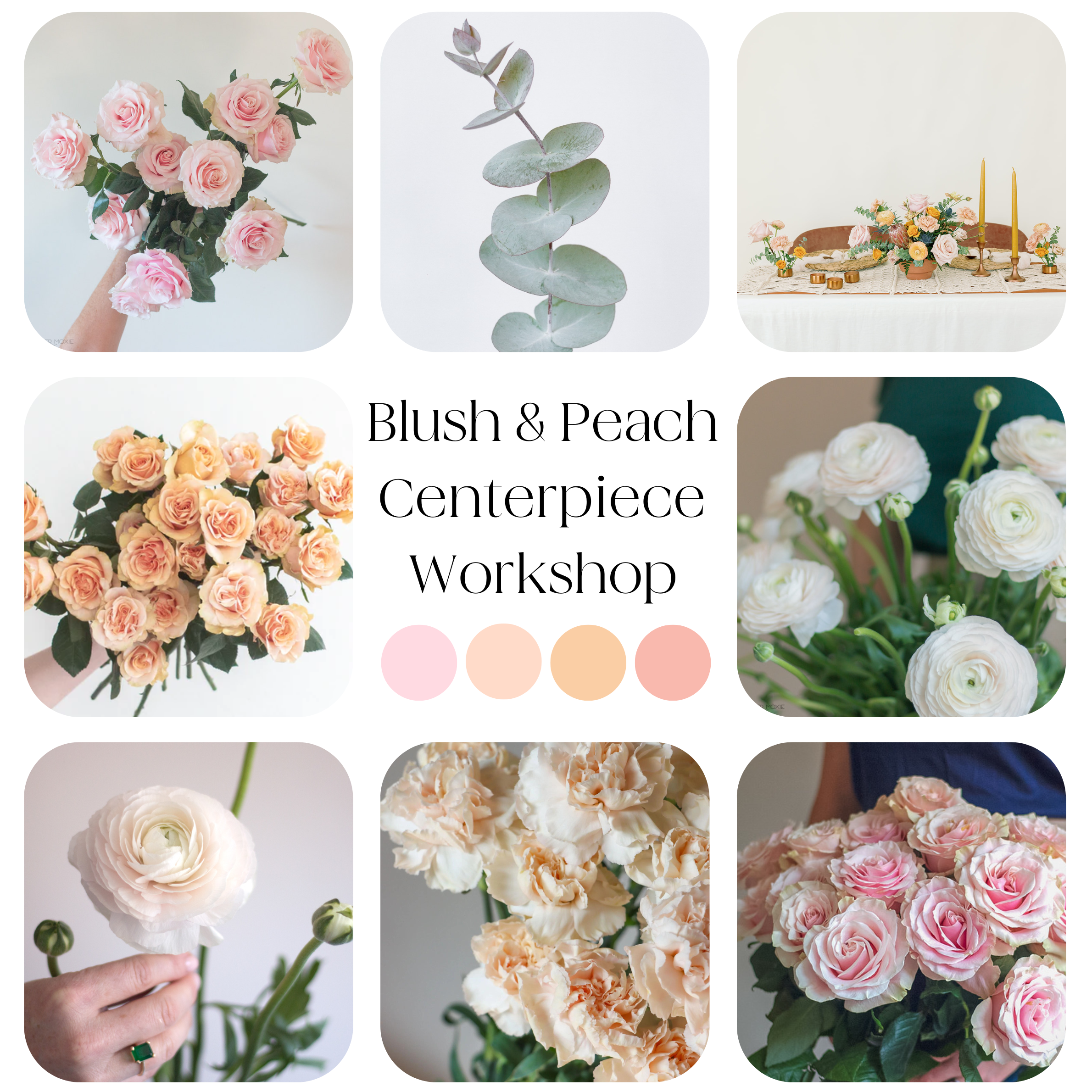 blush and peach flowers diy centerpiece workshop kit