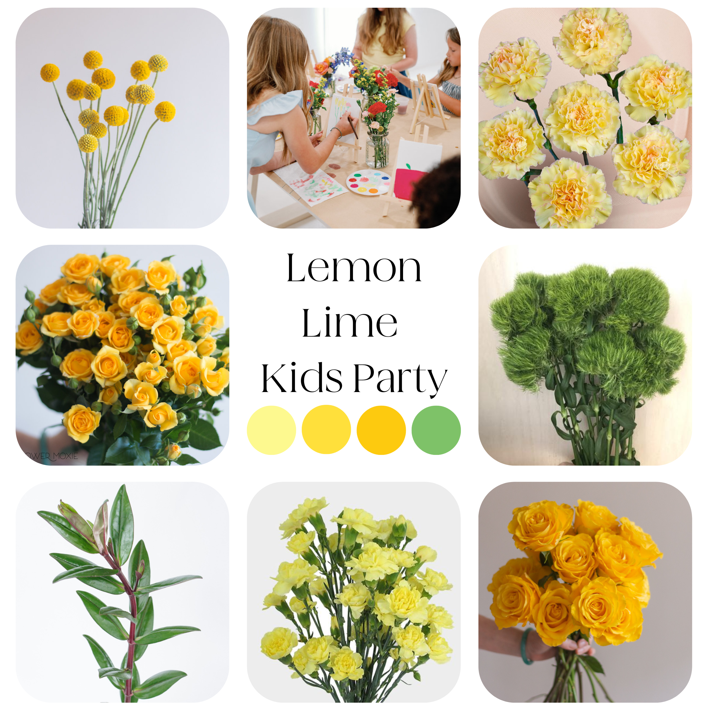 lemon lime kids flower party kit