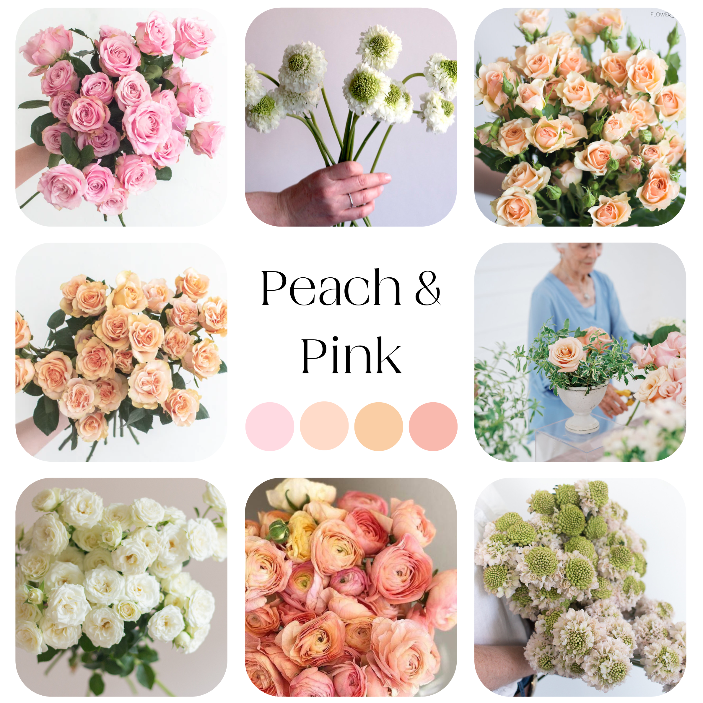 peach and pink flowers diy flower bar