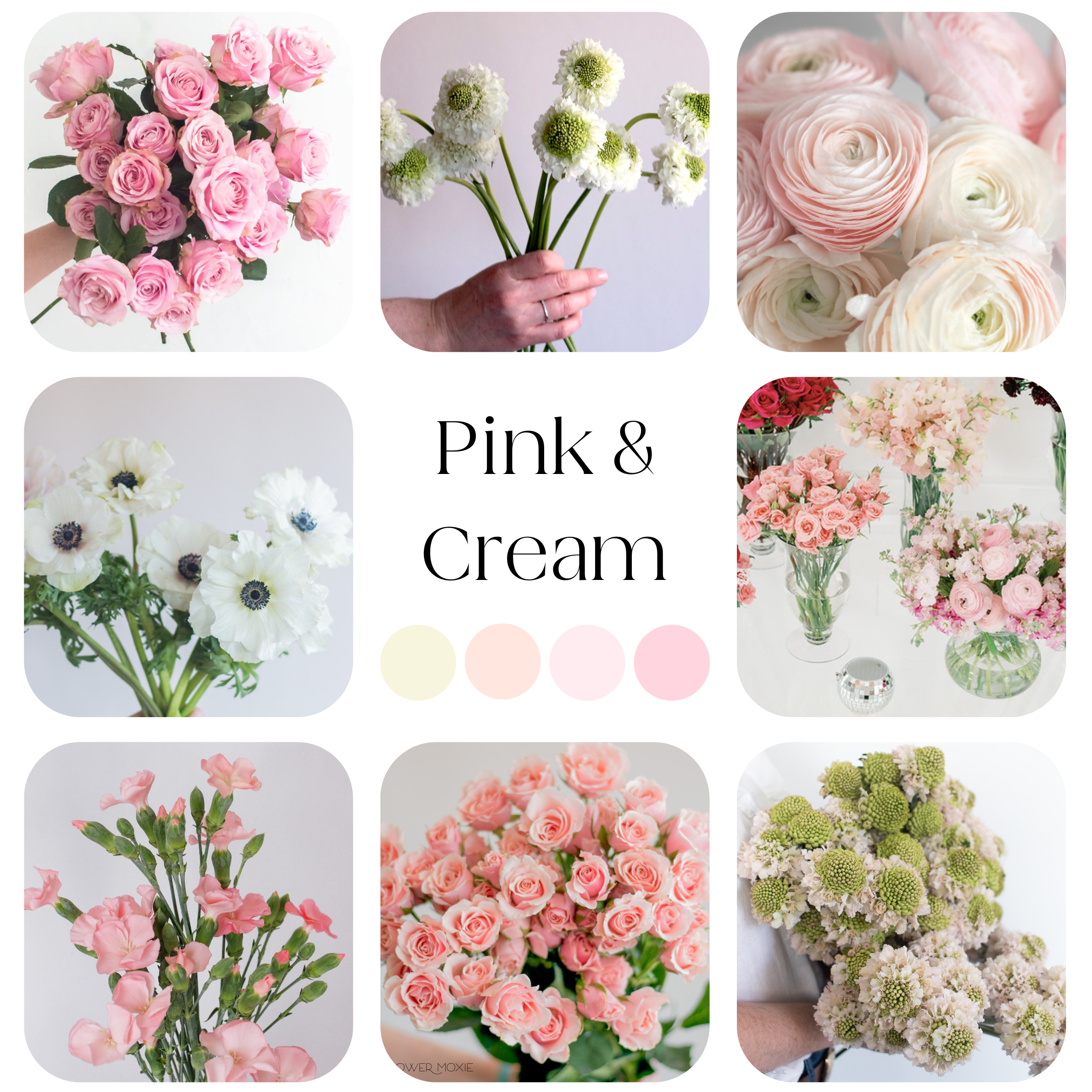 blush and cream flowers diy flower bar