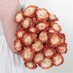 Painted and Dyed Bronze Ruffle Novelty Rose